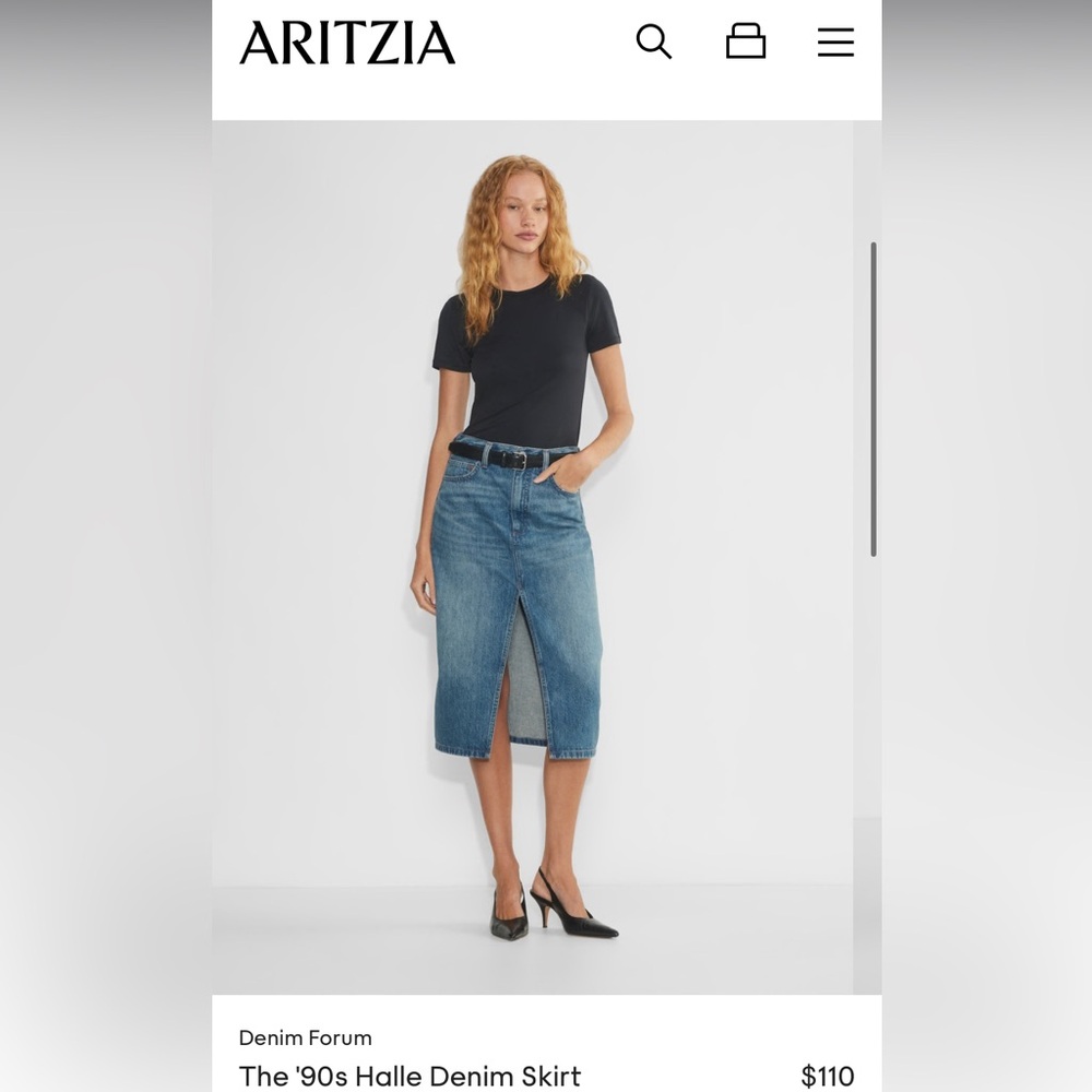 Denim Forum Blue Midi Skirt